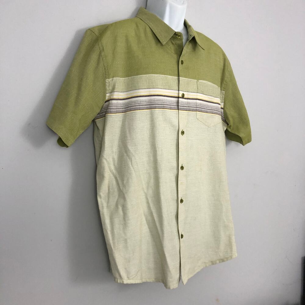 prAna Camino Short Sleeve Mens XL Green Button Down Shirt Gorpcrore Outdoor - Picture 3 of 9